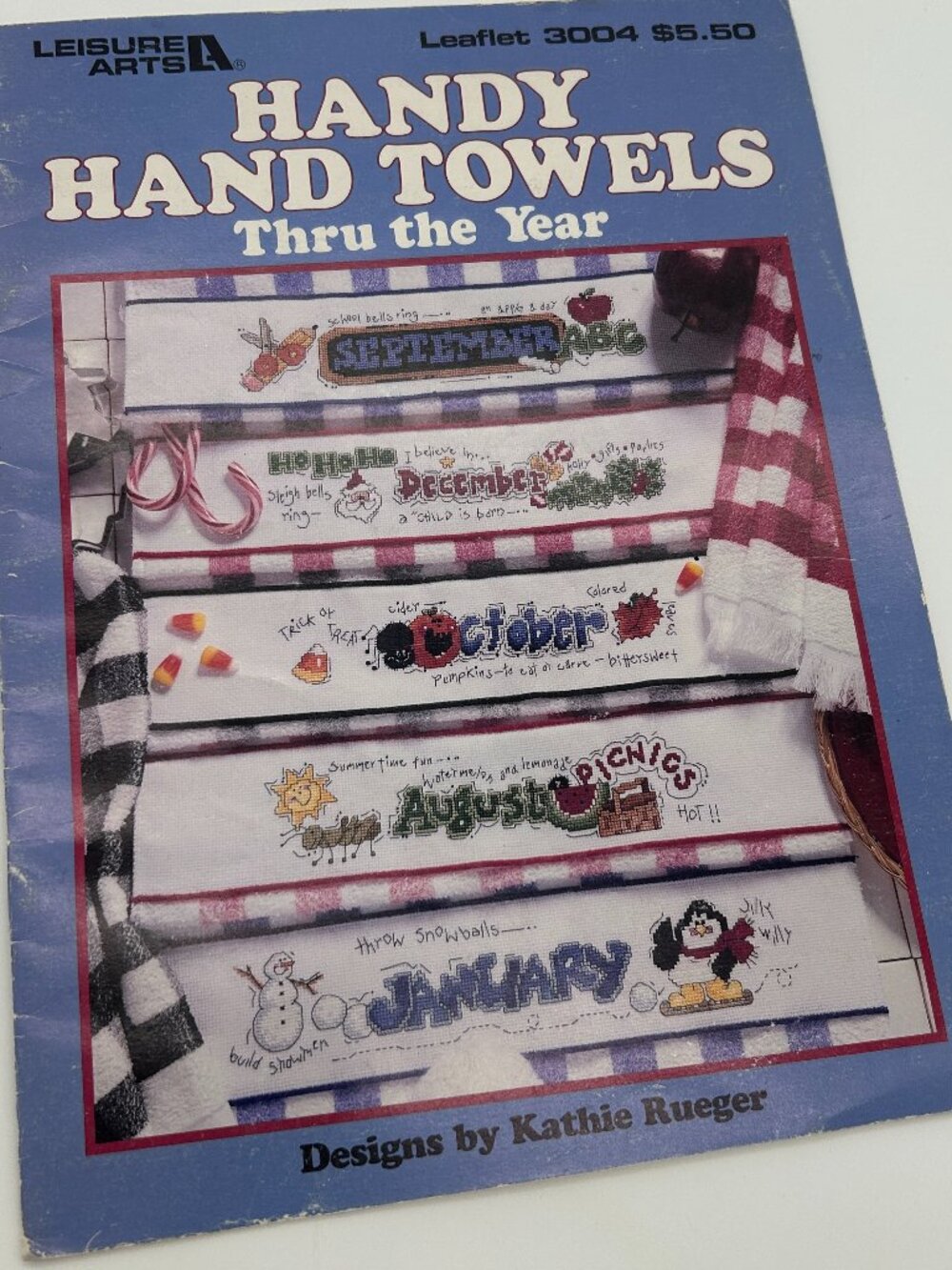 Leisure Arts Cross Stitch Chart 3004 Handy Hand Towels